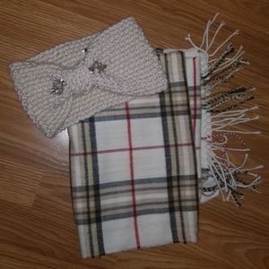 plaid scarf and earwarmer!